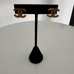 Authentic Chanel Gold Double CC Earrings